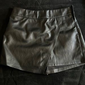 Black Leather Skort